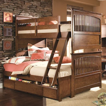 Twin-Over-Full Bunk Bed with Dual Underbed Storage